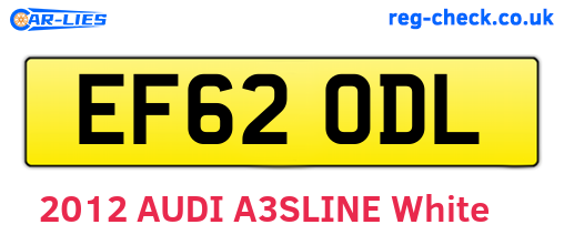 EF62ODL are the vehicle registration plates.