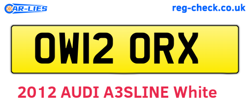 OW12ORX are the vehicle registration plates.