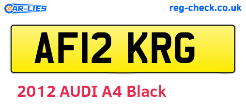 AF12KRG are the vehicle registration plates.