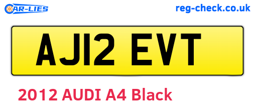 AJ12EVT are the vehicle registration plates.