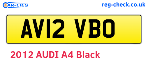 AV12VBO are the vehicle registration plates.