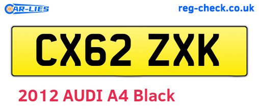 CX62ZXK are the vehicle registration plates.