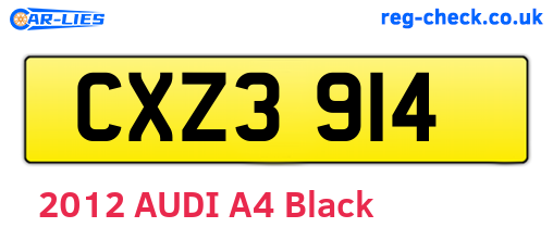 CXZ3914 are the vehicle registration plates.