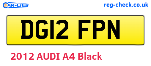 DG12FPN are the vehicle registration plates.