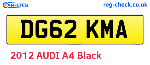 DG62KMA are the vehicle registration plates.