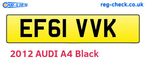 EF61VVK are the vehicle registration plates.