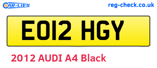 EO12HGY are the vehicle registration plates.