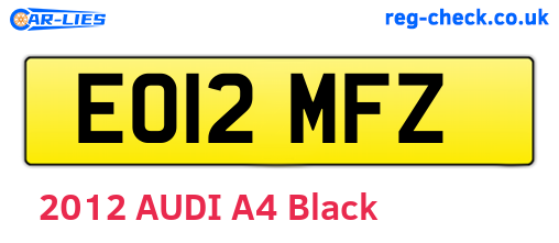 EO12MFZ are the vehicle registration plates.