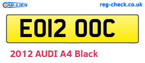 EO12OOC are the vehicle registration plates.