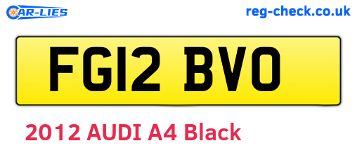 FG12BVO are the vehicle registration plates.