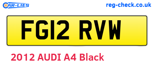 FG12RVW are the vehicle registration plates.