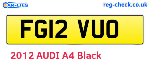 FG12VUO are the vehicle registration plates.