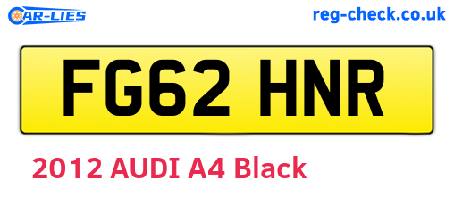 FG62HNR are the vehicle registration plates.