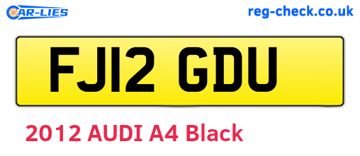 FJ12GDU are the vehicle registration plates.