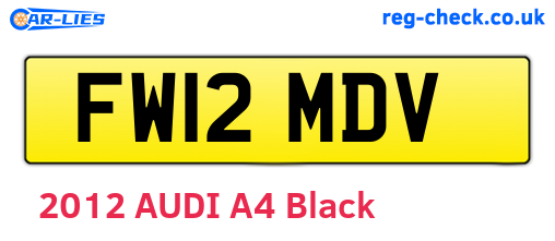 FW12MDV are the vehicle registration plates.