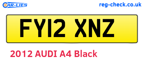FY12XNZ are the vehicle registration plates.