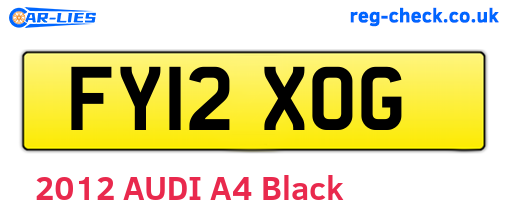 FY12XOG are the vehicle registration plates.