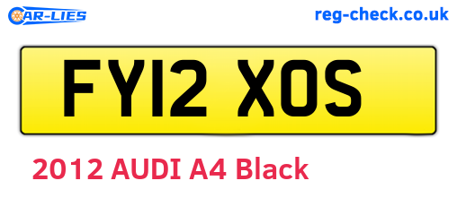 FY12XOS are the vehicle registration plates.