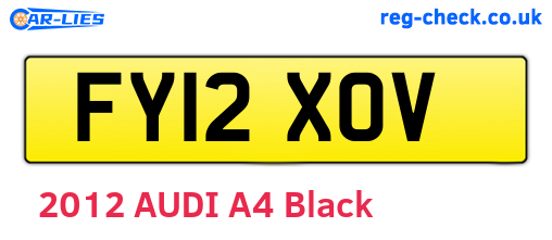 FY12XOV are the vehicle registration plates.
