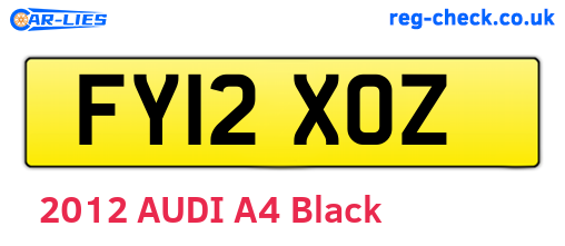 FY12XOZ are the vehicle registration plates.
