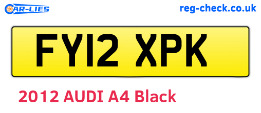 FY12XPK are the vehicle registration plates.