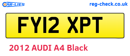 FY12XPT are the vehicle registration plates.
