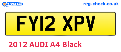 FY12XPV are the vehicle registration plates.