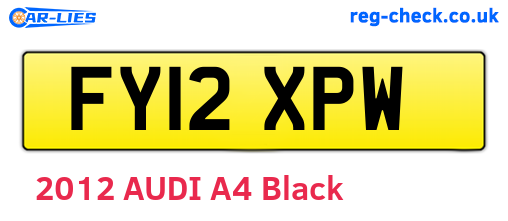 FY12XPW are the vehicle registration plates.