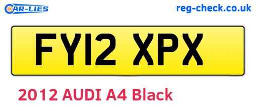 FY12XPX are the vehicle registration plates.