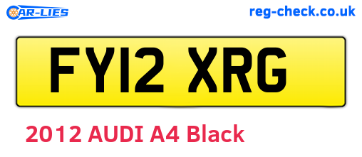 FY12XRG are the vehicle registration plates.