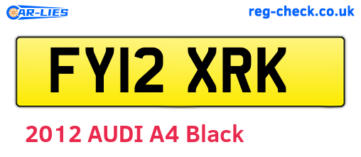 FY12XRK are the vehicle registration plates.