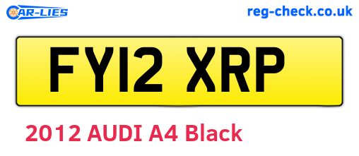 FY12XRP are the vehicle registration plates.