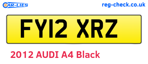FY12XRZ are the vehicle registration plates.