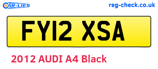 FY12XSA are the vehicle registration plates.