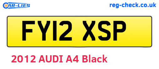 FY12XSP are the vehicle registration plates.