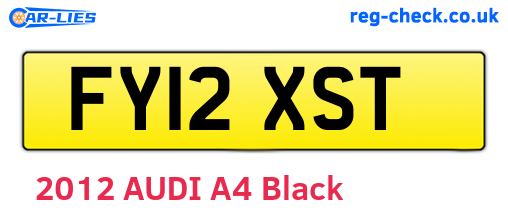 FY12XST are the vehicle registration plates.