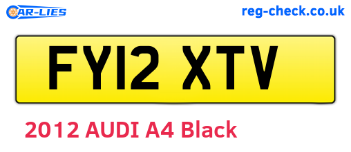 FY12XTV are the vehicle registration plates.