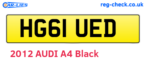 HG61UED are the vehicle registration plates.