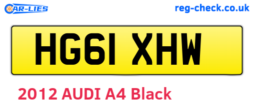 HG61XHW are the vehicle registration plates.