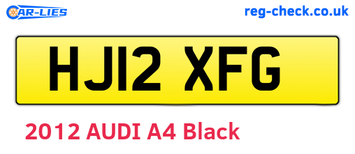 HJ12XFG are the vehicle registration plates.