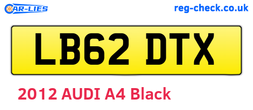 LB62DTX are the vehicle registration plates.