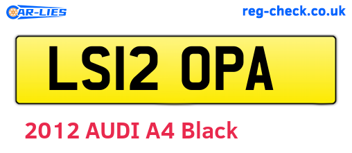 LS12OPA are the vehicle registration plates.