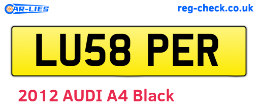 LU58PER are the vehicle registration plates.
