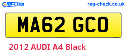 MA62GCO are the vehicle registration plates.