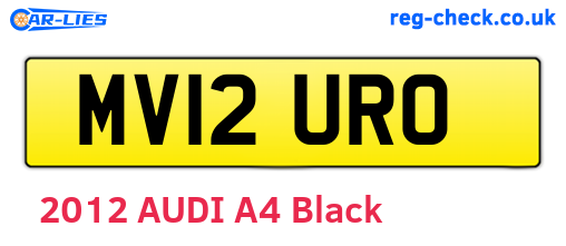 MV12URO are the vehicle registration plates.