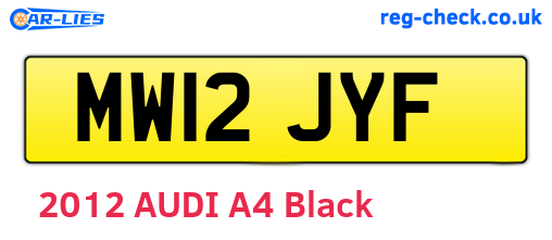 MW12JYF are the vehicle registration plates.