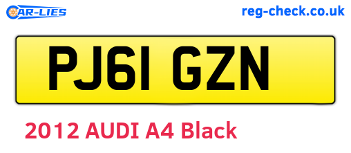 PJ61GZN are the vehicle registration plates.