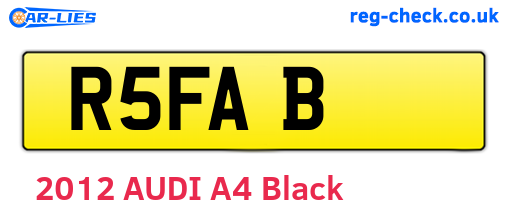 R5FAB are the vehicle registration plates.