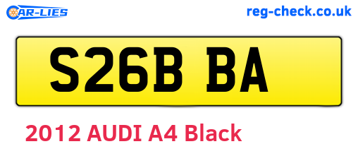 S26BBA are the vehicle registration plates.
