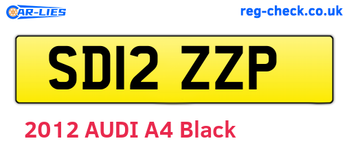 SD12ZZP are the vehicle registration plates.